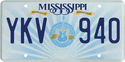 MS license plate YKV940