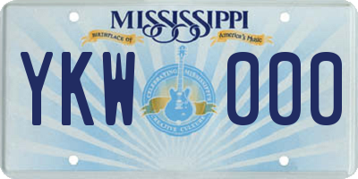MS license plate YKW000