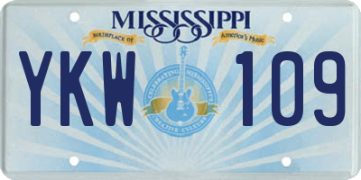 MS license plate YKW109