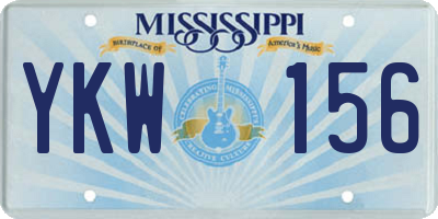 MS license plate YKW156
