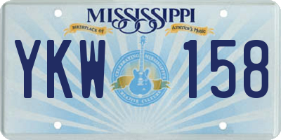MS license plate YKW158