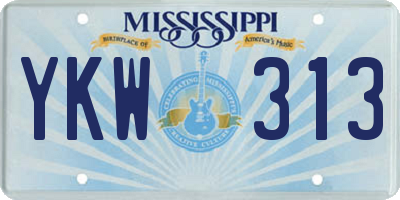 MS license plate YKW313