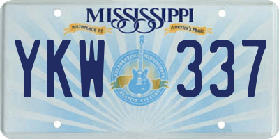 MS license plate YKW337
