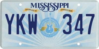 MS license plate YKW347