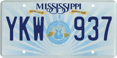 MS license plate YKW937