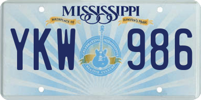 MS license plate YKW986