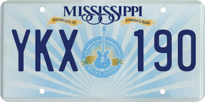 MS license plate YKX190