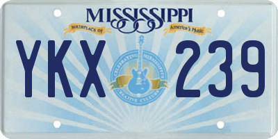MS license plate YKX239