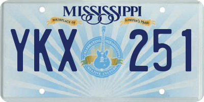 MS license plate YKX251