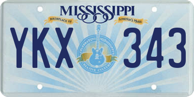MS license plate YKX343