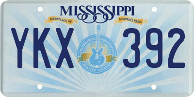 MS license plate YKX392