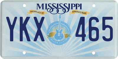 MS license plate YKX465