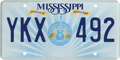 MS license plate YKX492