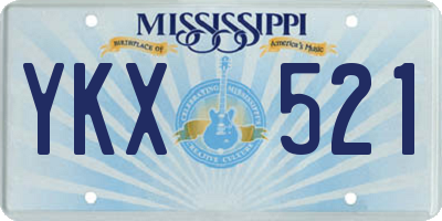 MS license plate YKX521