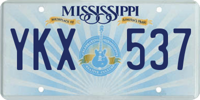 MS license plate YKX537