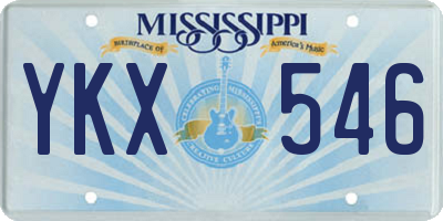 MS license plate YKX546