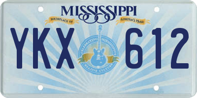 MS license plate YKX612