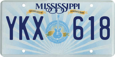 MS license plate YKX618