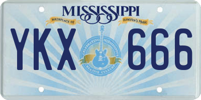 MS license plate YKX666