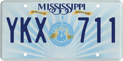 MS license plate YKX711