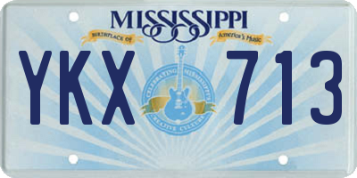 MS license plate YKX713