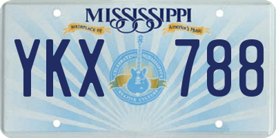 MS license plate YKX788