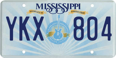 MS license plate YKX804