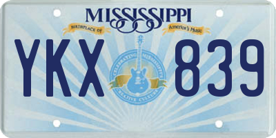 MS license plate YKX839