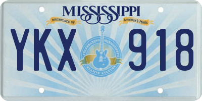 MS license plate YKX918