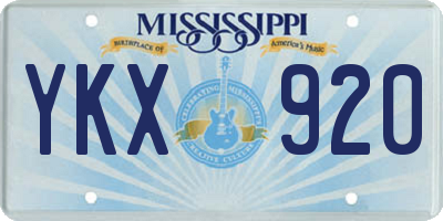 MS license plate YKX920