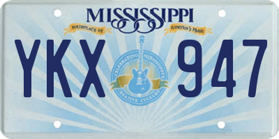 MS license plate YKX947