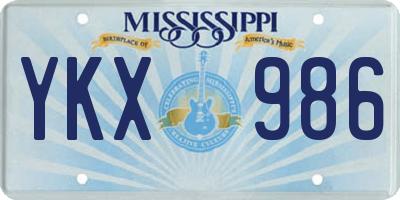 MS license plate YKX986