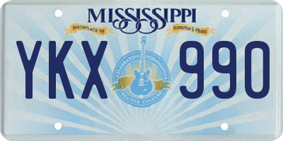 MS license plate YKX990