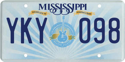 MS license plate YKY098