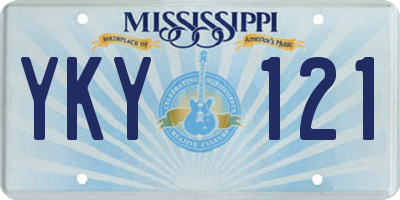 MS license plate YKY121