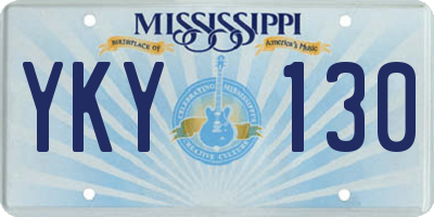 MS license plate YKY130
