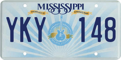 MS license plate YKY148