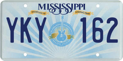 MS license plate YKY162