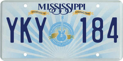 MS license plate YKY184