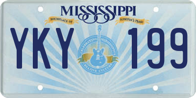 MS license plate YKY199