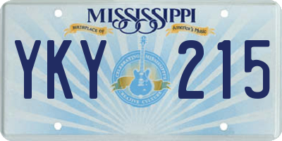 MS license plate YKY215