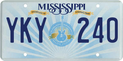 MS license plate YKY240