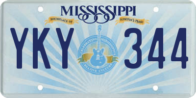 MS license plate YKY344
