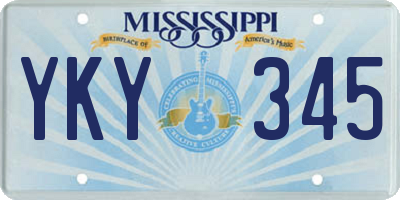 MS license plate YKY345