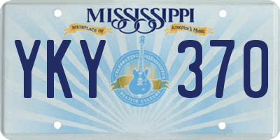 MS license plate YKY370