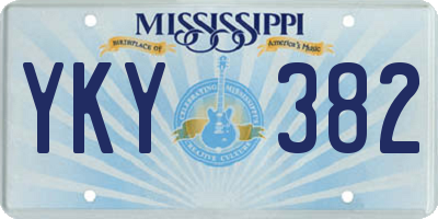 MS license plate YKY382