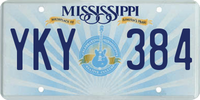 MS license plate YKY384