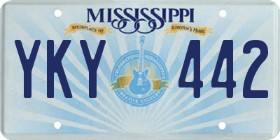 MS license plate YKY442