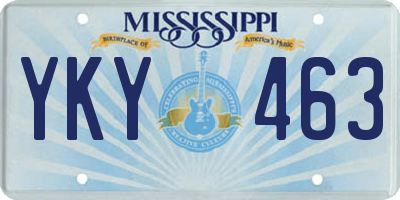 MS license plate YKY463