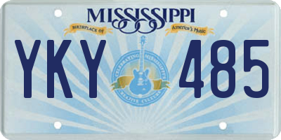 MS license plate YKY485